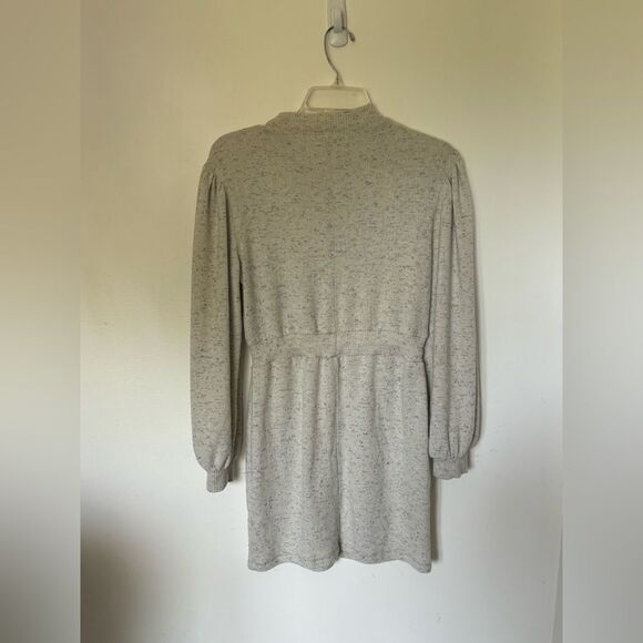 TopShop grey long sleeve drawstring sweater dress size 8 - Picture 7 of 10
